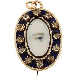 Hand-painted eye brooch