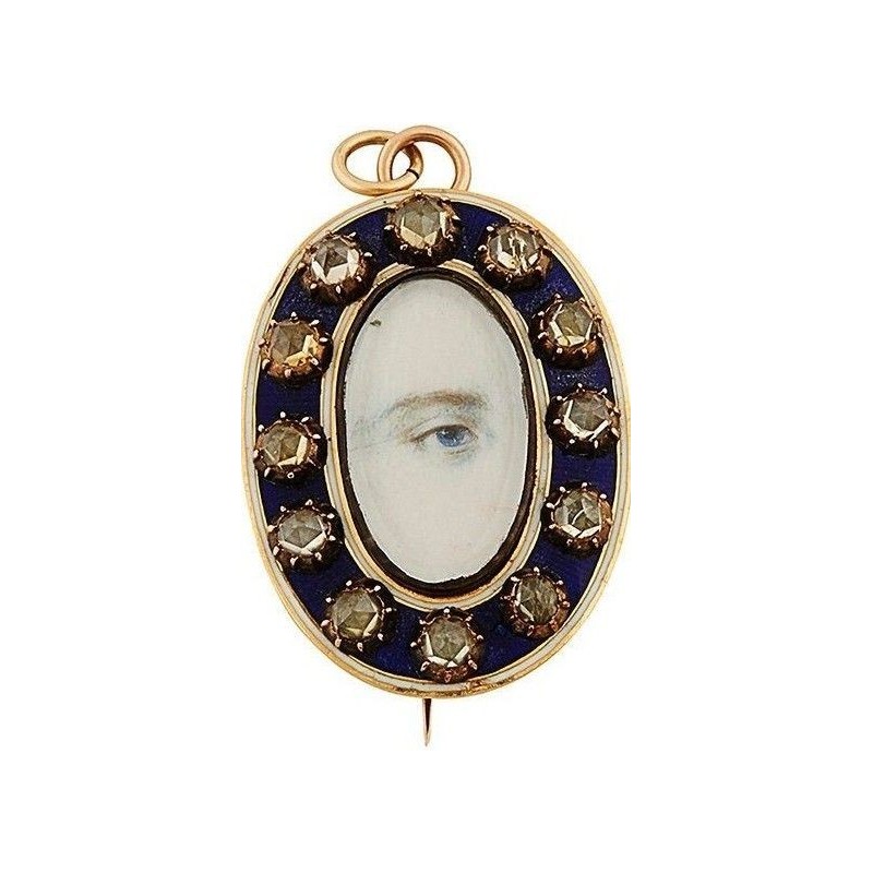 Hand-painted eye brooch
