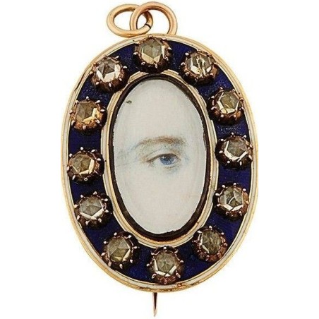 Hand-painted eye brooch