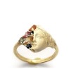 Gold and precious stone ring.